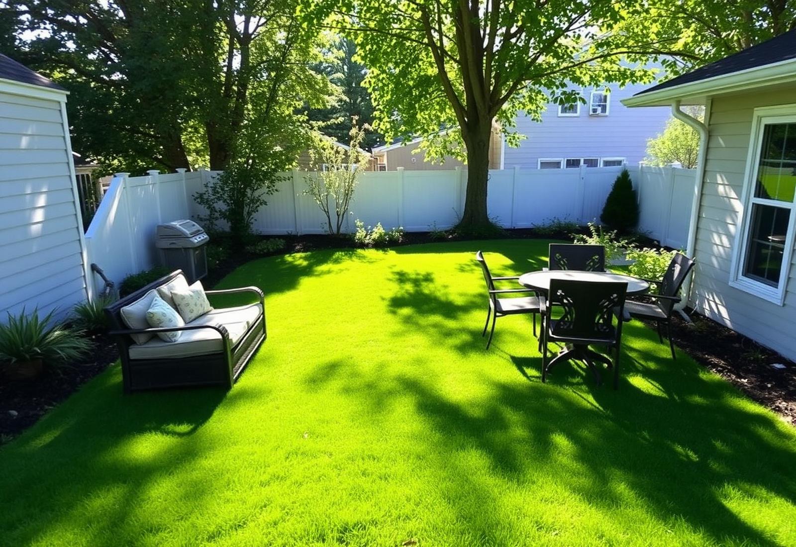 Clean backyard the morning after